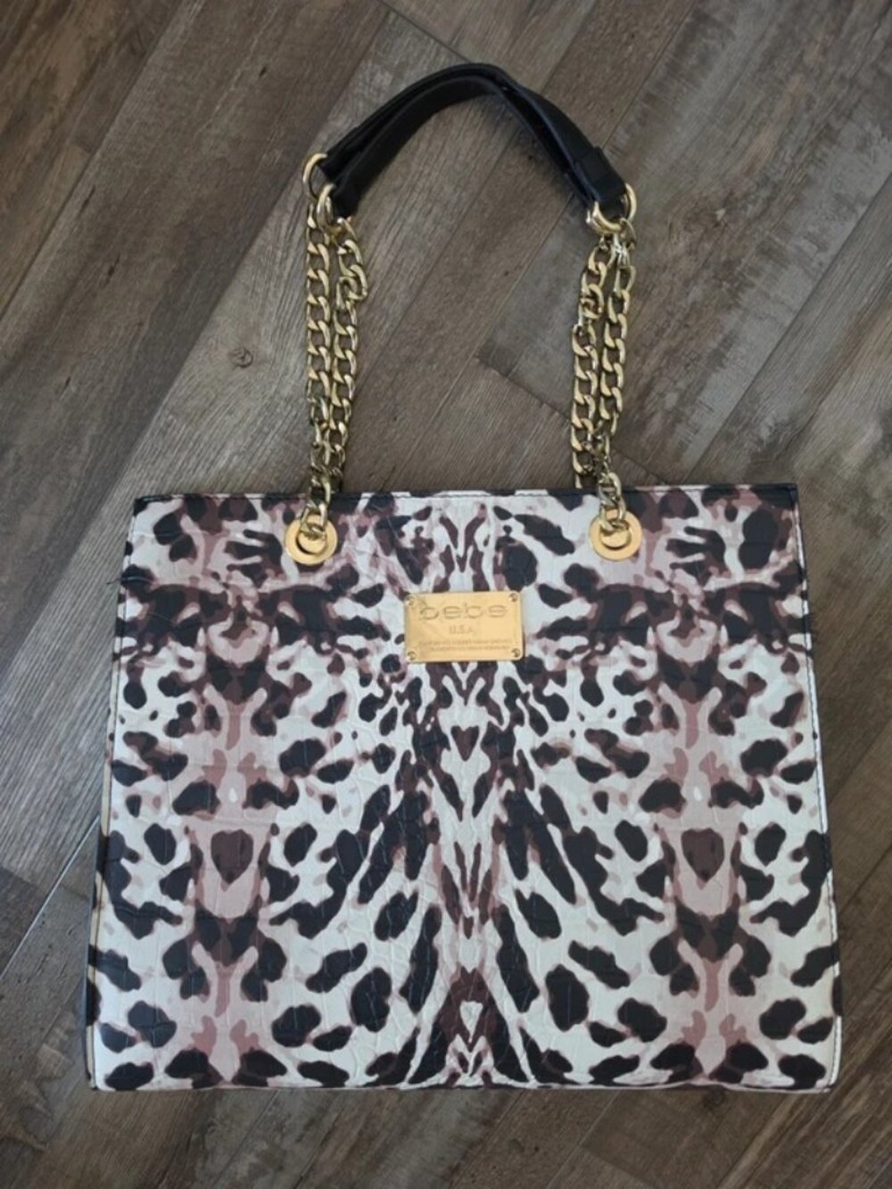 Bebe brown and beige shoulder bag, fits laptop, work travel